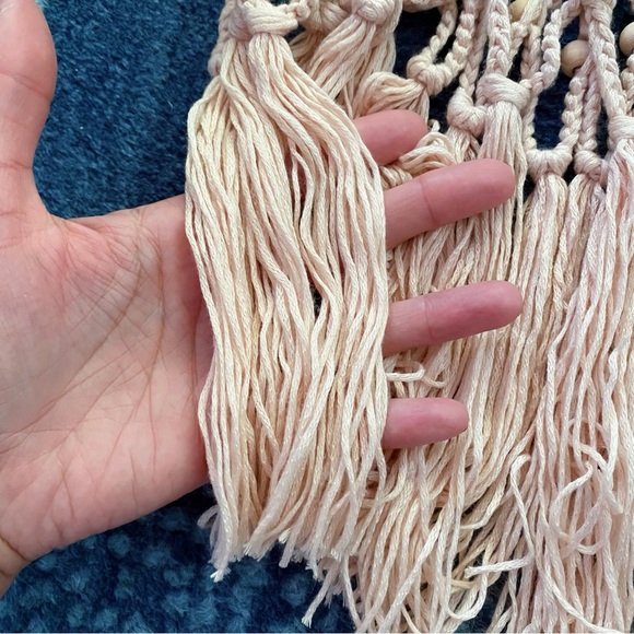 🐚 ZARA TAN CROCHET CUT OUT HIGH WAIST BEADED FRINGE BEACH SKIRT! (No bottoms) - Picture 6 of 11